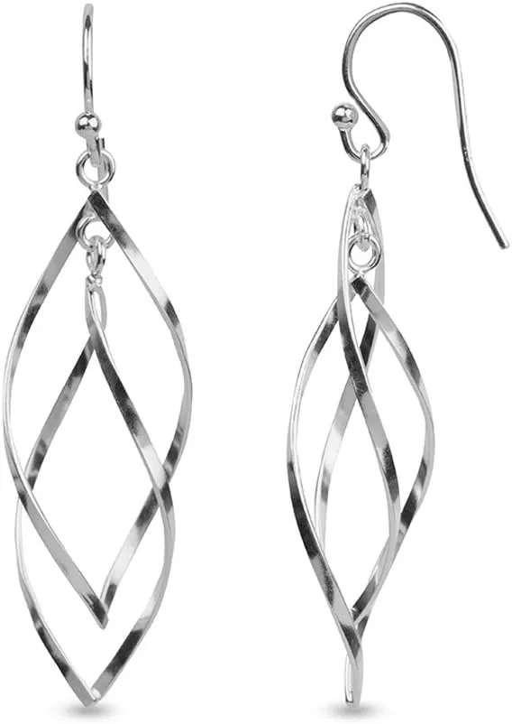 LeCalla 925 Sterling Silver Drop Earring | Lightweight Classic Linear Tear Drop Dangle Earrings | Silver Dangly Earrings Hypoallergenic Jewelry