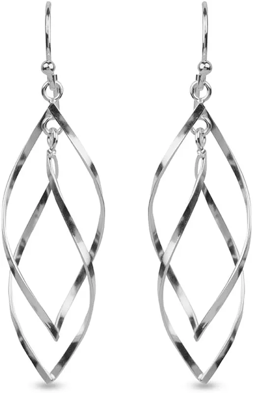 LeCalla 925 Sterling Silver Drop Earring | Lightweight Classic Linear Tear Drop Dangle Earrings | Silver Dangly Earrings Hypoallergenic Jewelry