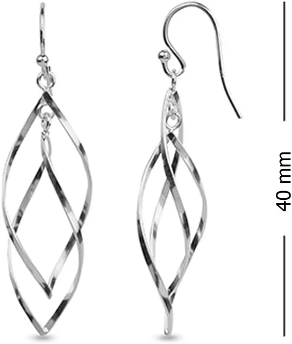 LeCalla 925 Sterling Silver Drop Earring | Lightweight Classic Linear Tear Drop Dangle Earrings | Silver Dangly Earrings Hypoallergenic Jewelry