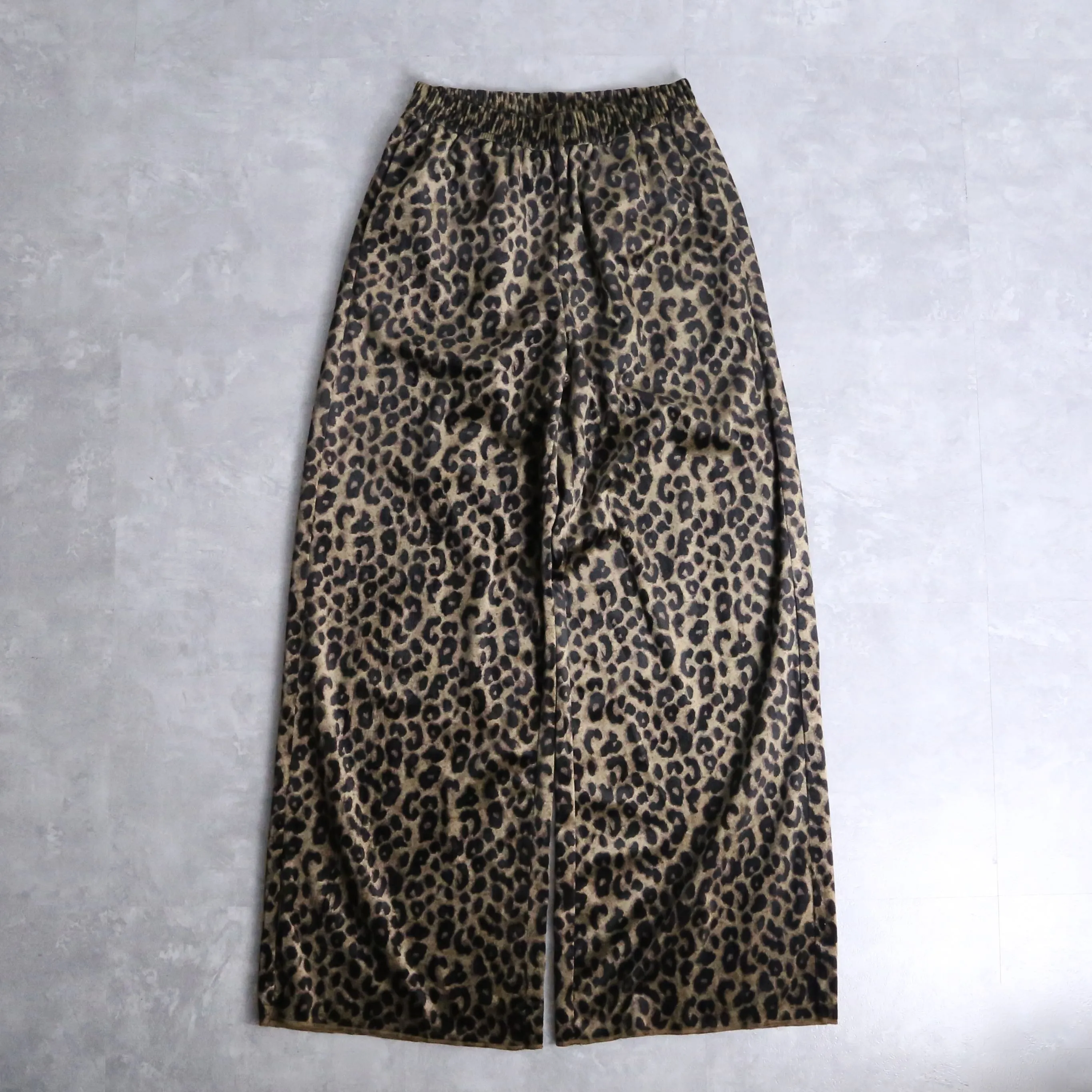 leopard  pattern velours easy pants