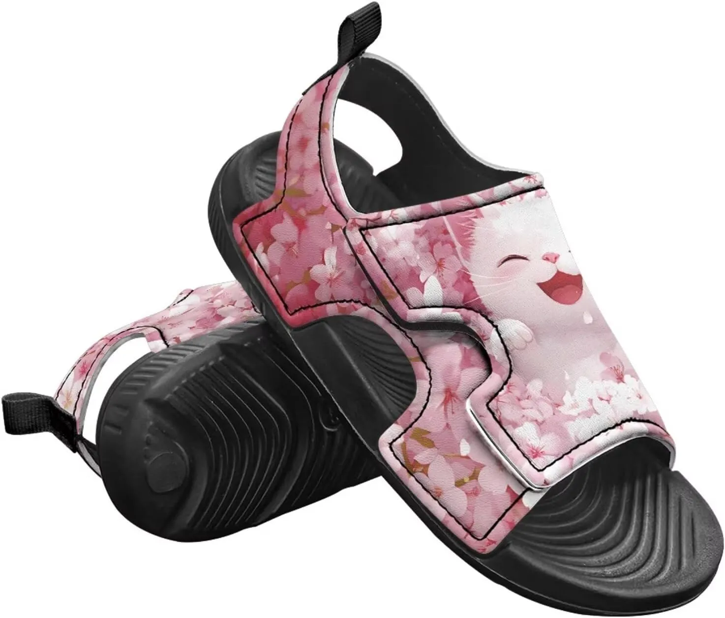 Little Kids Open Toe Summer Outtdoor Sport Sandals Art Cat and Puppy Water Shoes Lightweight Hiking Sandals