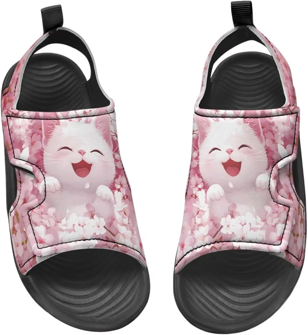 Little Kids Open Toe Summer Outtdoor Sport Sandals Art Cat and Puppy Water Shoes Lightweight Hiking Sandals