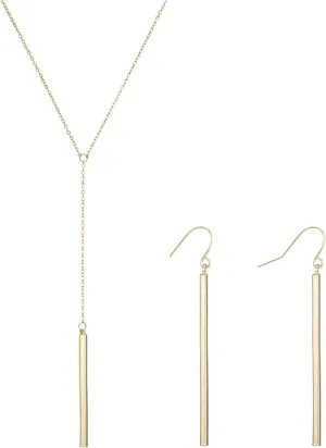 Long Necklaces for Women Trendy Gold Layered Y Shaped Necklaces Slip Chain Necklace for Women Lariat Y Necklace Fashion Jewelry for Women Gift-Set-2