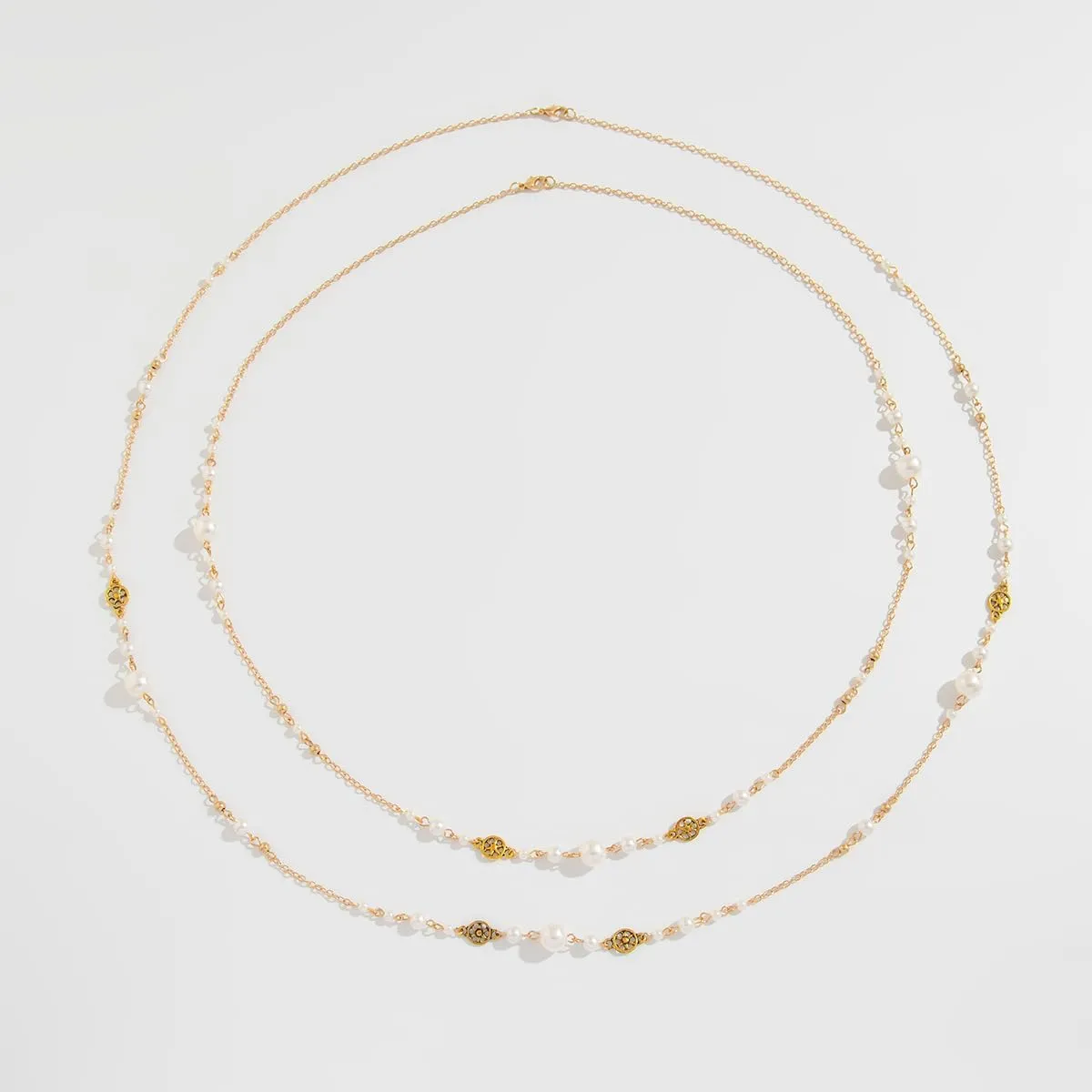 Long Pearl Necklaces for Women Pearl Long Chain Necklace Dainty Gold And Long Pearl Necklaces Layered Pearl Necklace Statement Sweater Strand Chain Jewelry