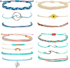 Long tiantian String Anklet Bracelets for Women Rope Friendship Bracelet for Teen Girls Summer Waterproof Anklets Wave Strand Bracelets
