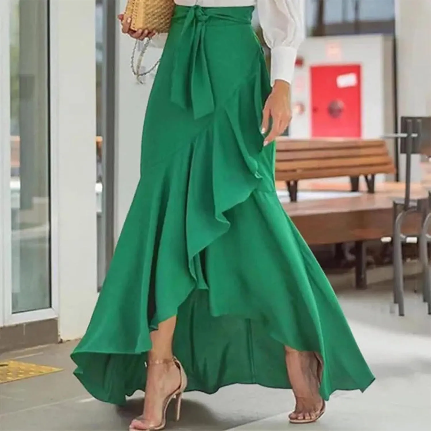 Loose Fit Skorts for Women Maxi Long Elegant Wrap High Cut Criss Cross Skort Women 2025