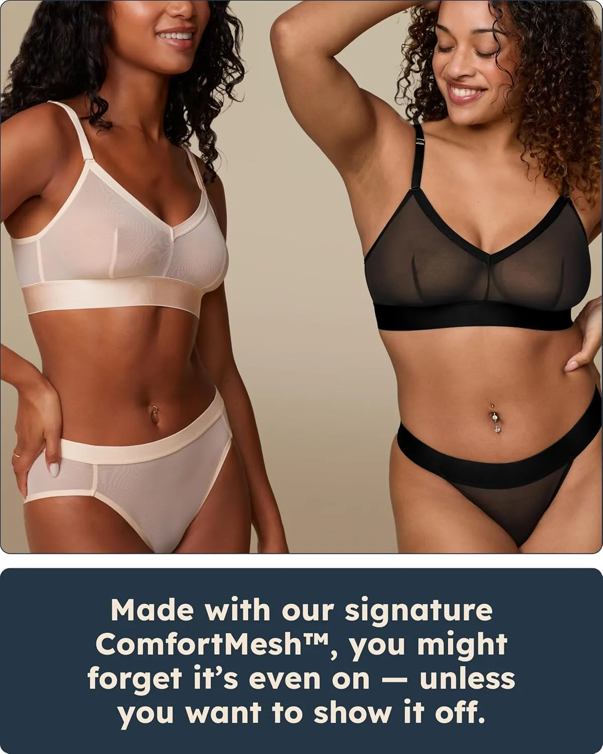 Luxe Mesh Triangle Bralette - Lightweight Mesh Bralette for Women