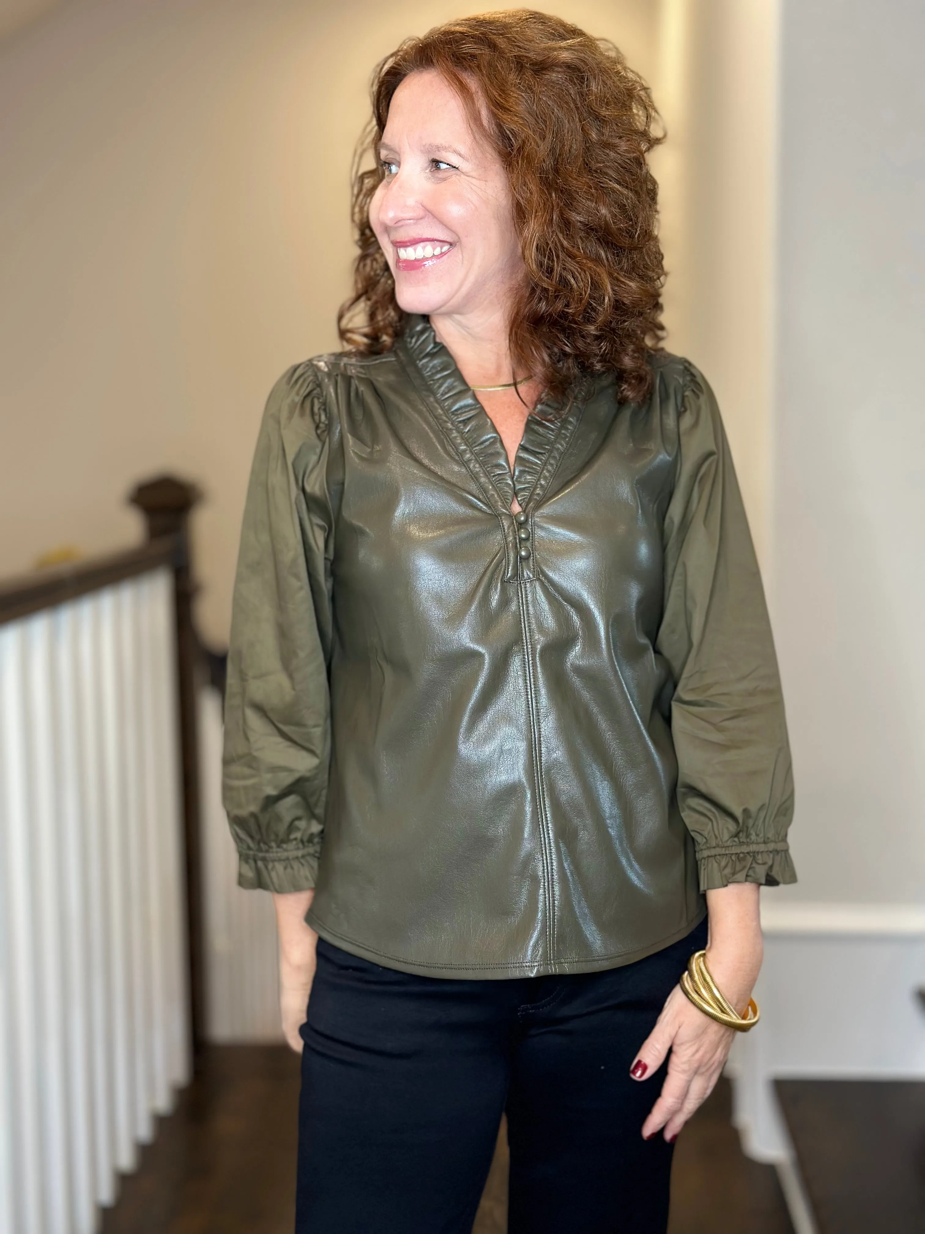 Melissa Nepton Adria Top in Dark Khaki