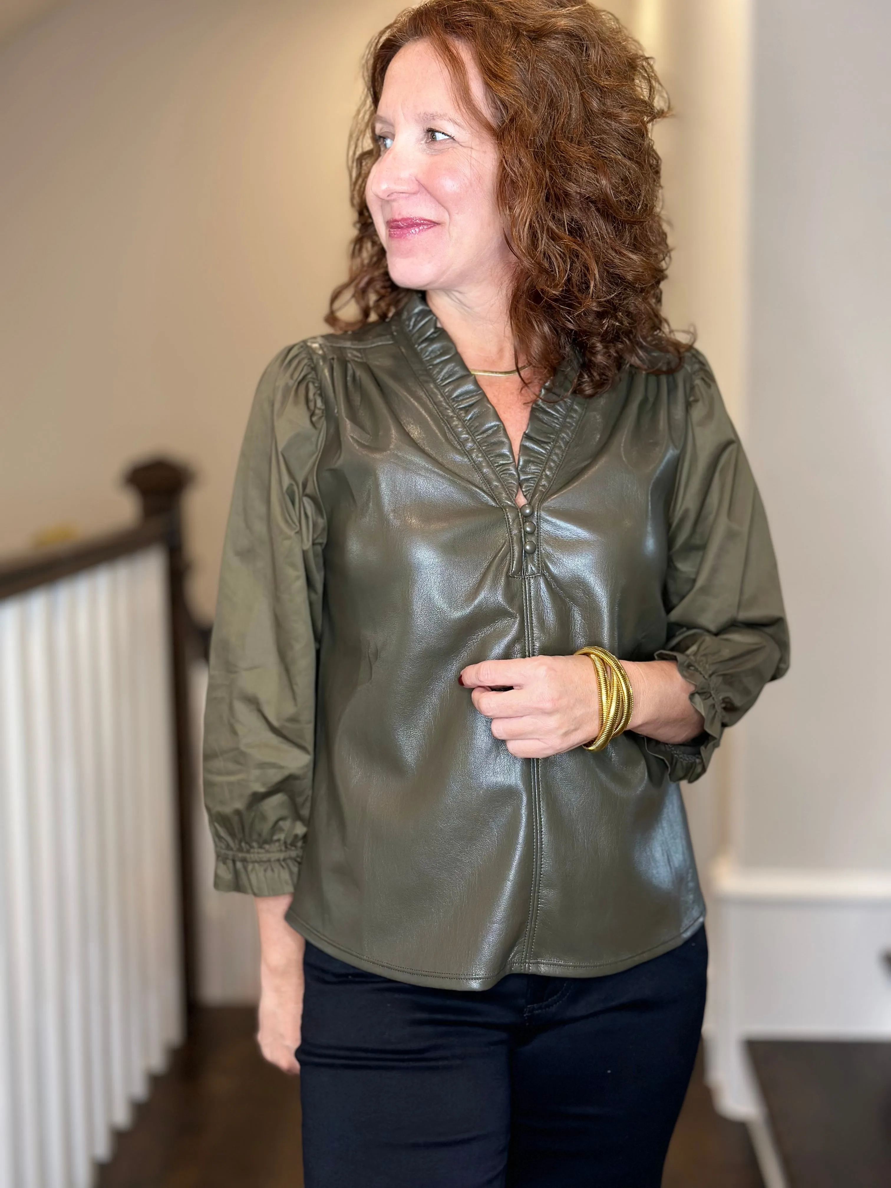 Melissa Nepton Adria Top in Dark Khaki