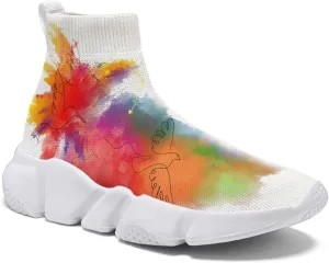 Men Women Slip-on Socks Sneakers Art Graffiti Painted Casual Shoes Tennis Running Shoes Plus Size 5-15