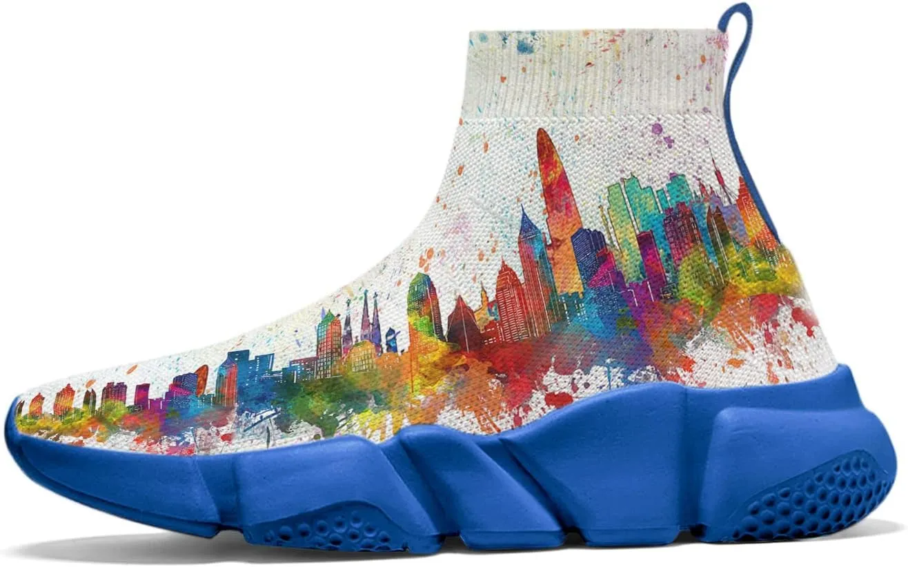 Men Women Slip-on Socks Sneakers Art Graffiti Painted Casual Shoes Tennis Running Shoes Plus Size 5-15