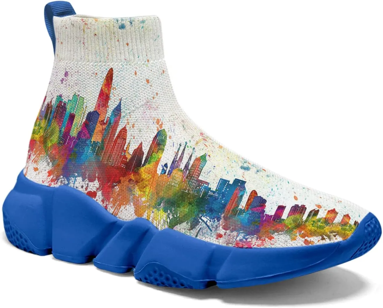 Men Women Slip-on Socks Sneakers Art Graffiti Painted Casual Shoes Tennis Running Shoes Plus Size 5-15