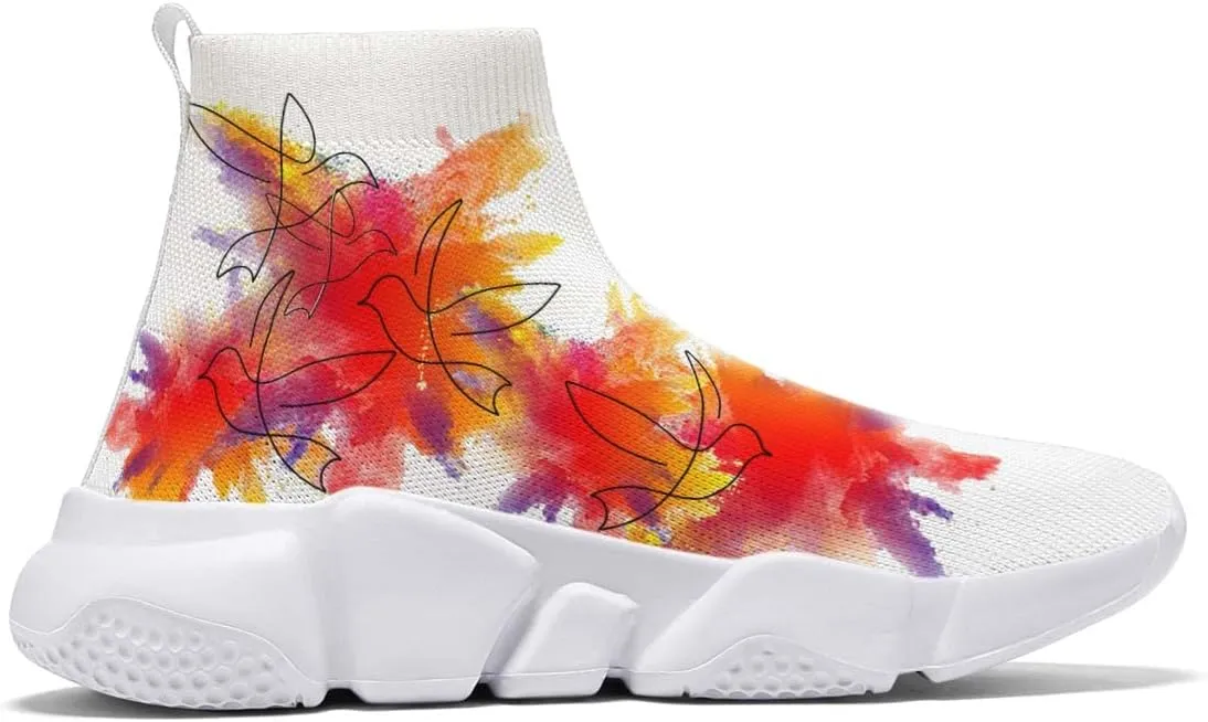 Men Women Slip-on Socks Sneakers Art Graffiti Painted Casual Shoes Tennis Running Shoes Plus Size 5-15