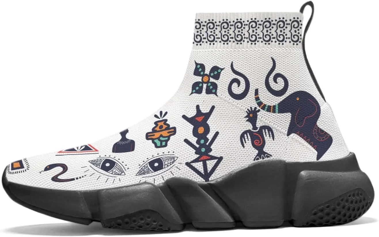 Men Women Slip-on Socks Sneakers Art Graffiti Painted Casual Shoes Tennis Running Shoes Plus Size 5-15