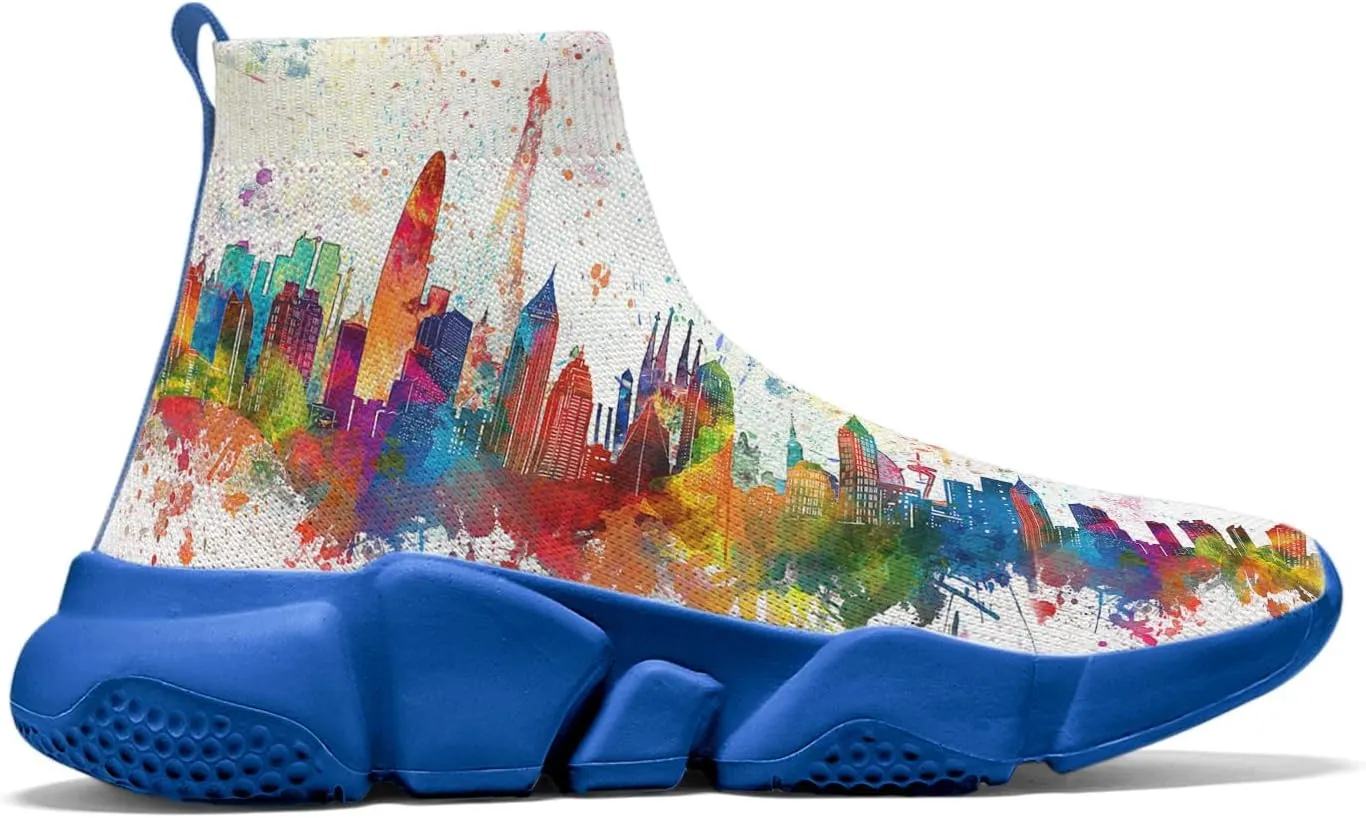 Men Women Slip-on Socks Sneakers Art Graffiti Painted Casual Shoes Tennis Running Shoes Plus Size 5-15