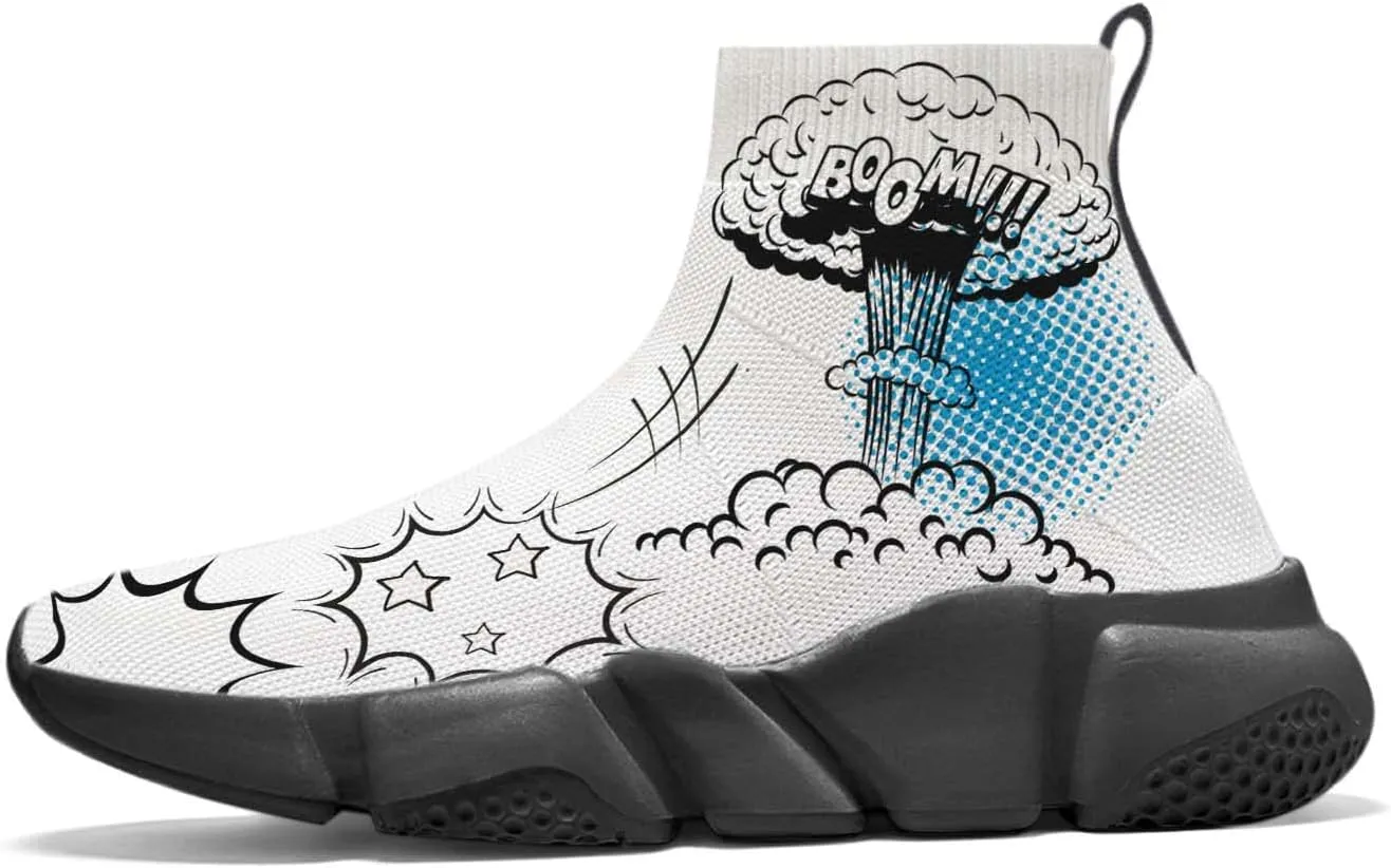 Men Women Slip-on Socks Sneakers Art Graffiti Painted Casual Shoes Tennis Running Shoes Plus Size 5-15