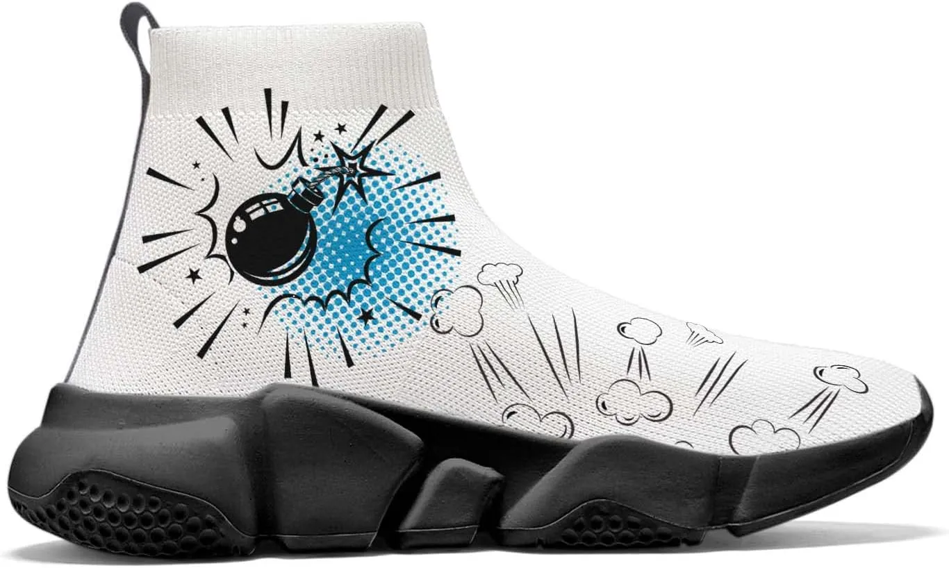 Men Women Slip-on Socks Sneakers Art Graffiti Painted Casual Shoes Tennis Running Shoes Plus Size 5-15