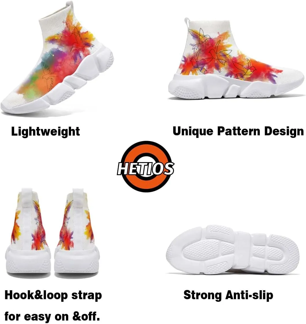 Men Women Slip-on Socks Sneakers Art Graffiti Painted Casual Shoes Tennis Running Shoes Plus Size 5-15