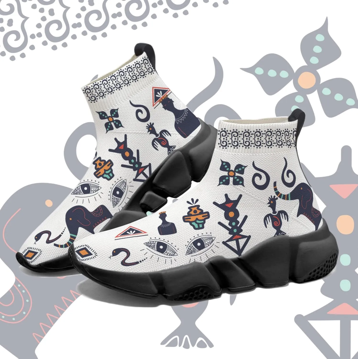 Men Women Slip-on Socks Sneakers Art Graffiti Painted Casual Shoes Tennis Running Shoes Plus Size 5-15
