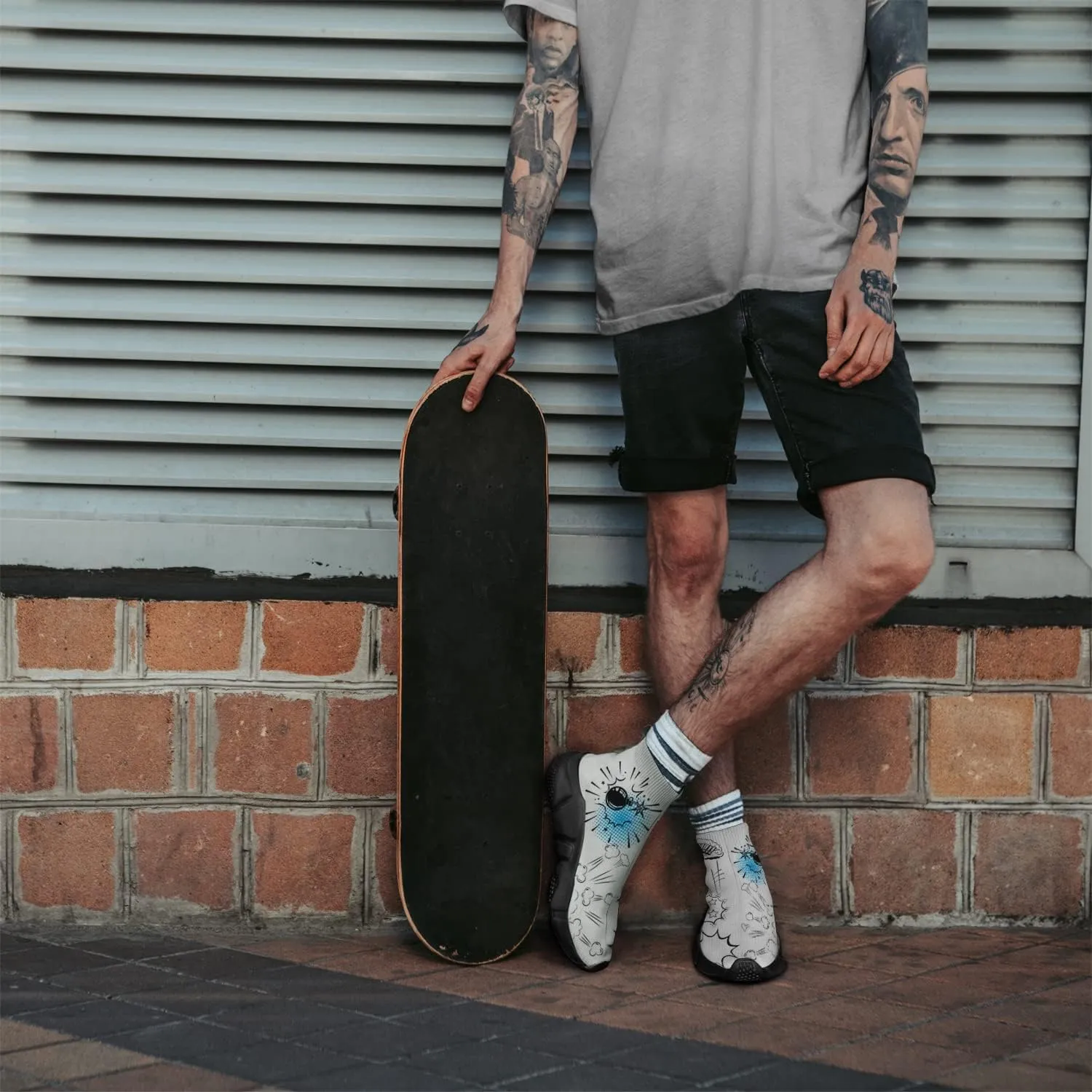 Men Women Slip-on Socks Sneakers Art Graffiti Painted Casual Shoes Tennis Running Shoes Plus Size 5-15