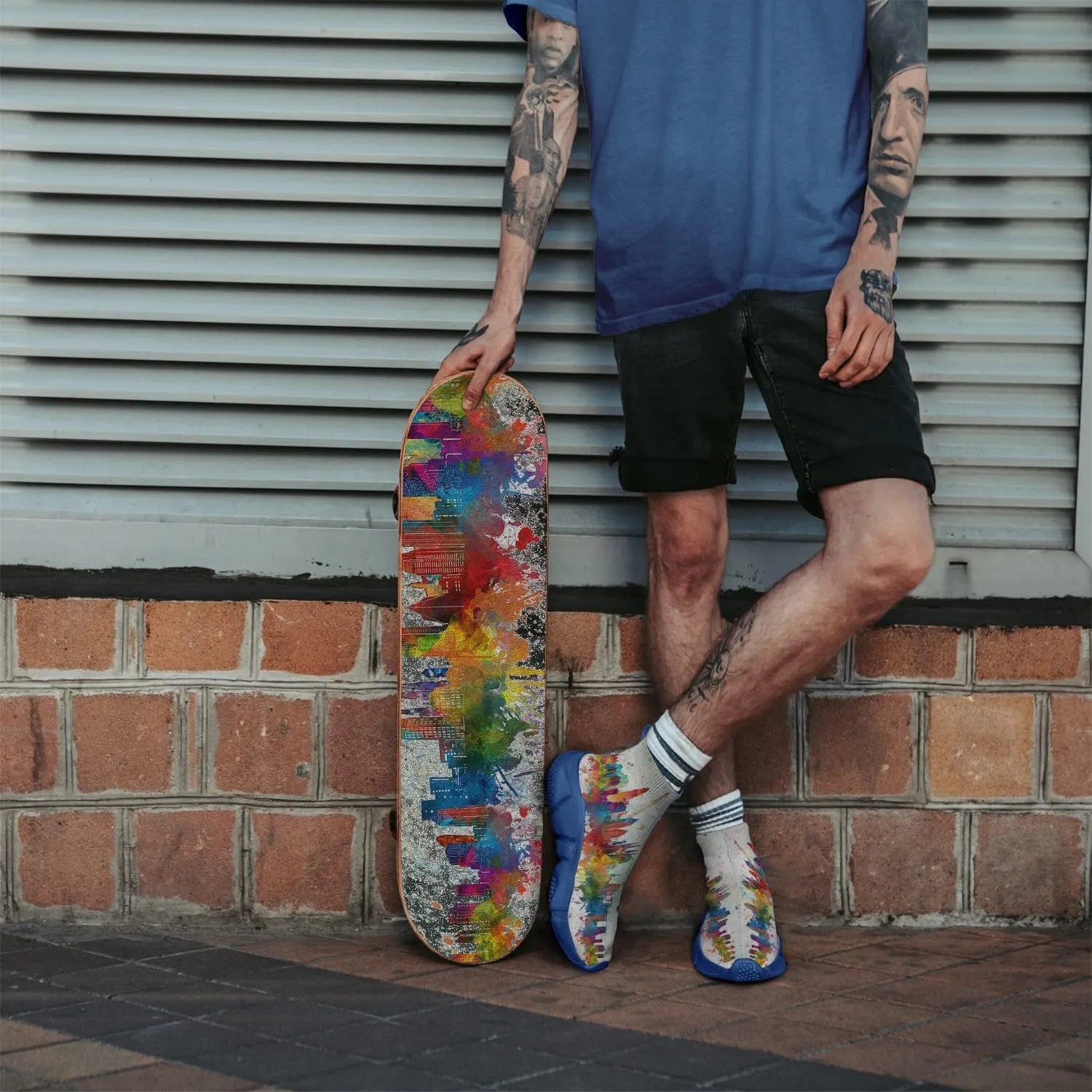 Men Women Slip-on Socks Sneakers Art Graffiti Painted Casual Shoes Tennis Running Shoes Plus Size 5-15
