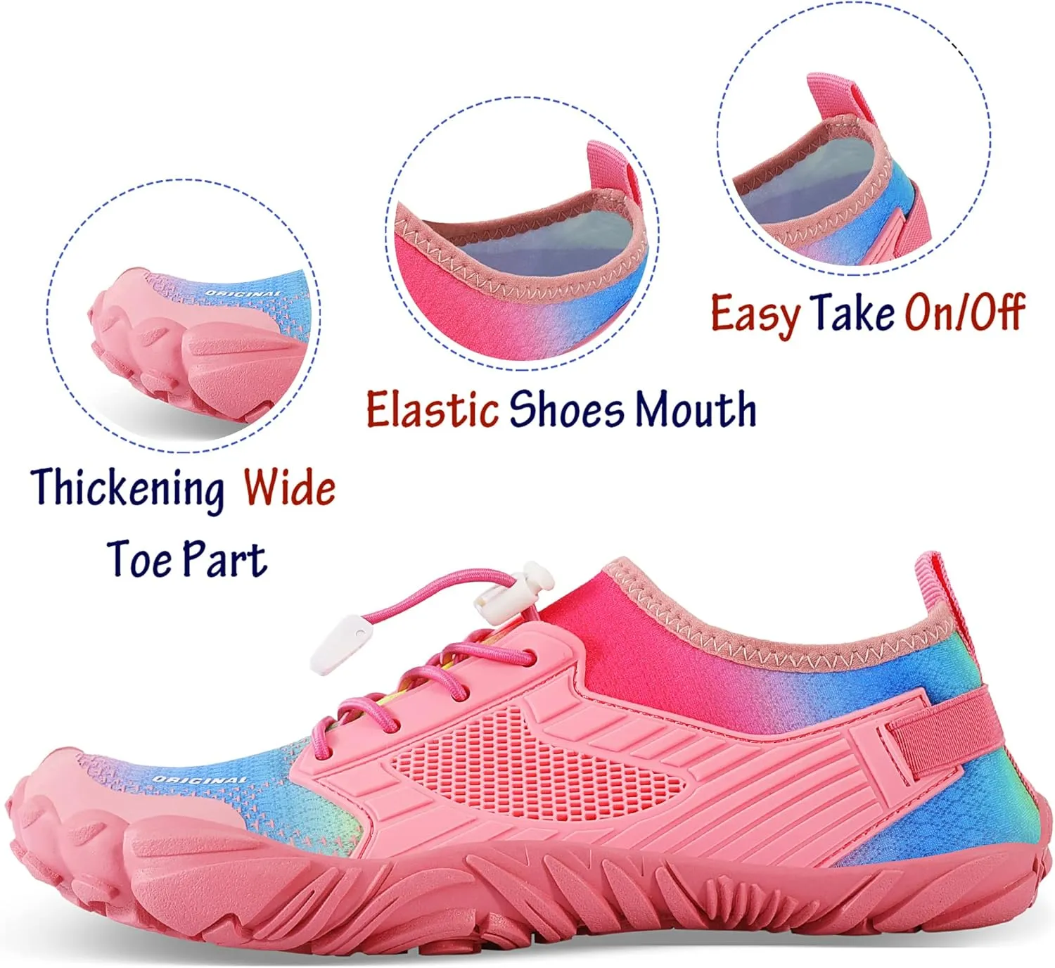 Men Women Water Sports Shoes Slip-on Quick Dry Aqua Swim Shoes for Pool Beach Surf Walking Water Park
