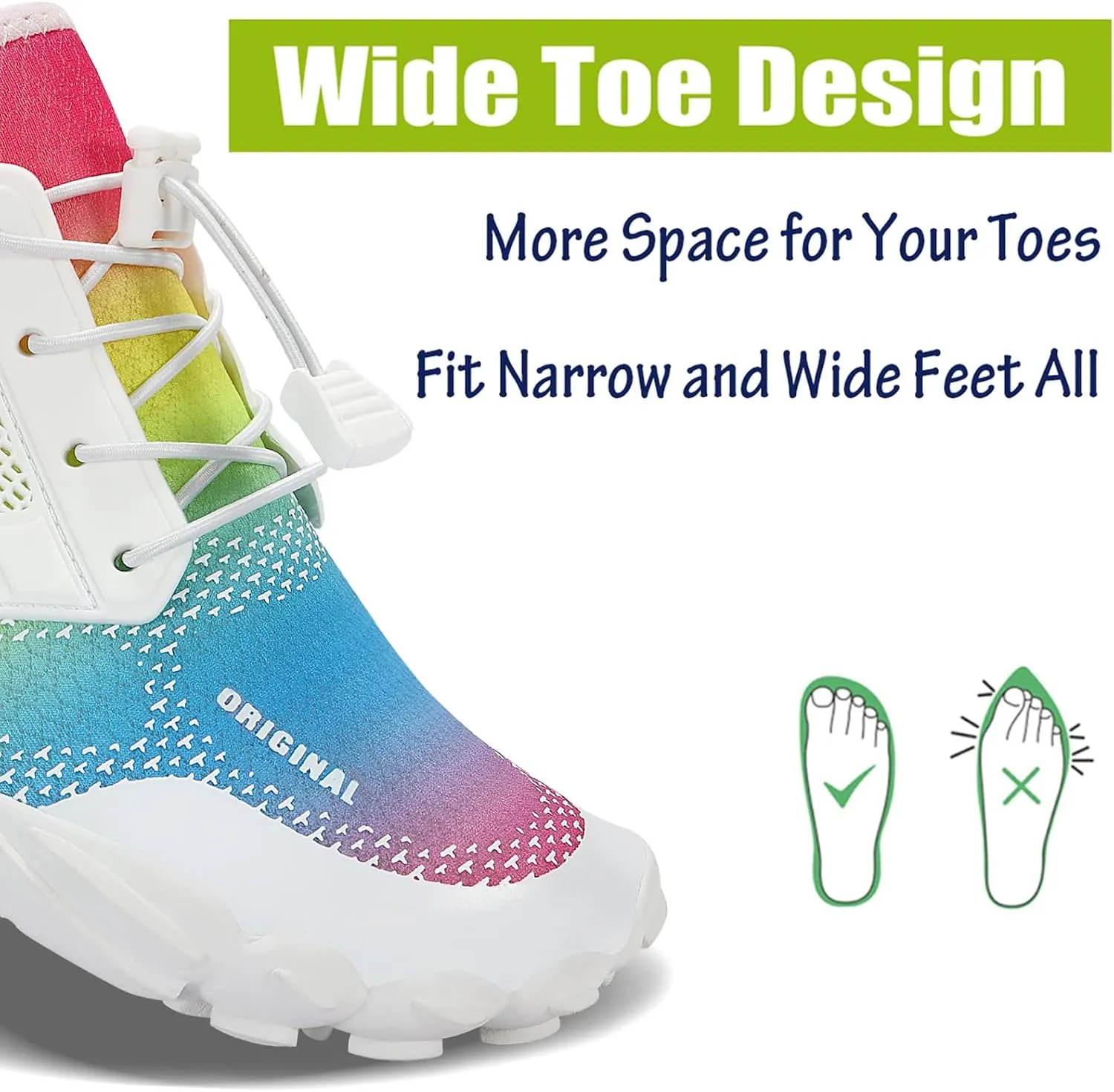 Men Women Water Sports Shoes Slip-on Quick Dry Aqua Swim Shoes for Pool Beach Surf Walking Water Park
