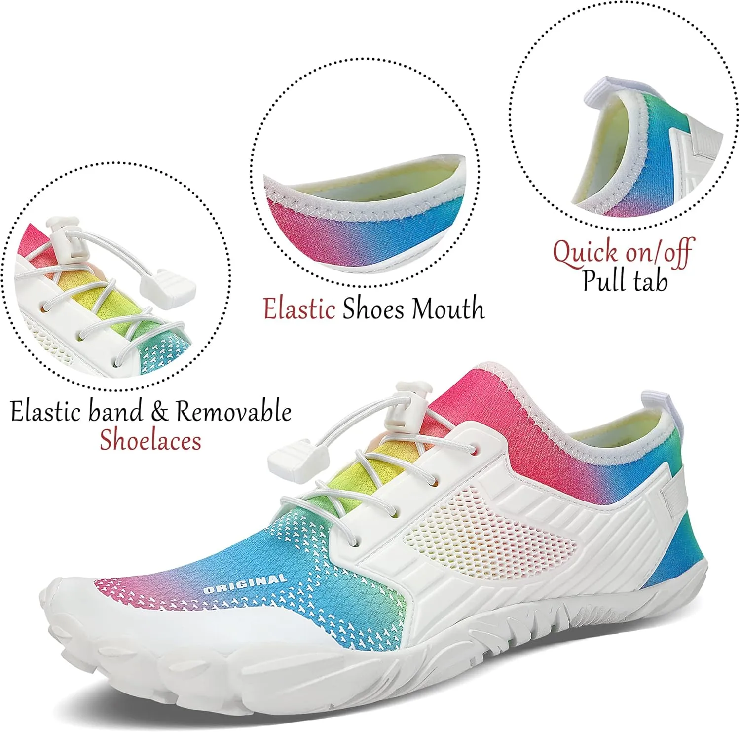 Men Women Water Sports Shoes Slip-on Quick Dry Aqua Swim Shoes for Pool Beach Surf Walking Water Park