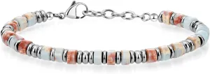 Mens Bracelet, Boho Stainless Steel Bracelets for Men, Beaded Bracelets, Jewelry Gifts for Husband, Father, Friends