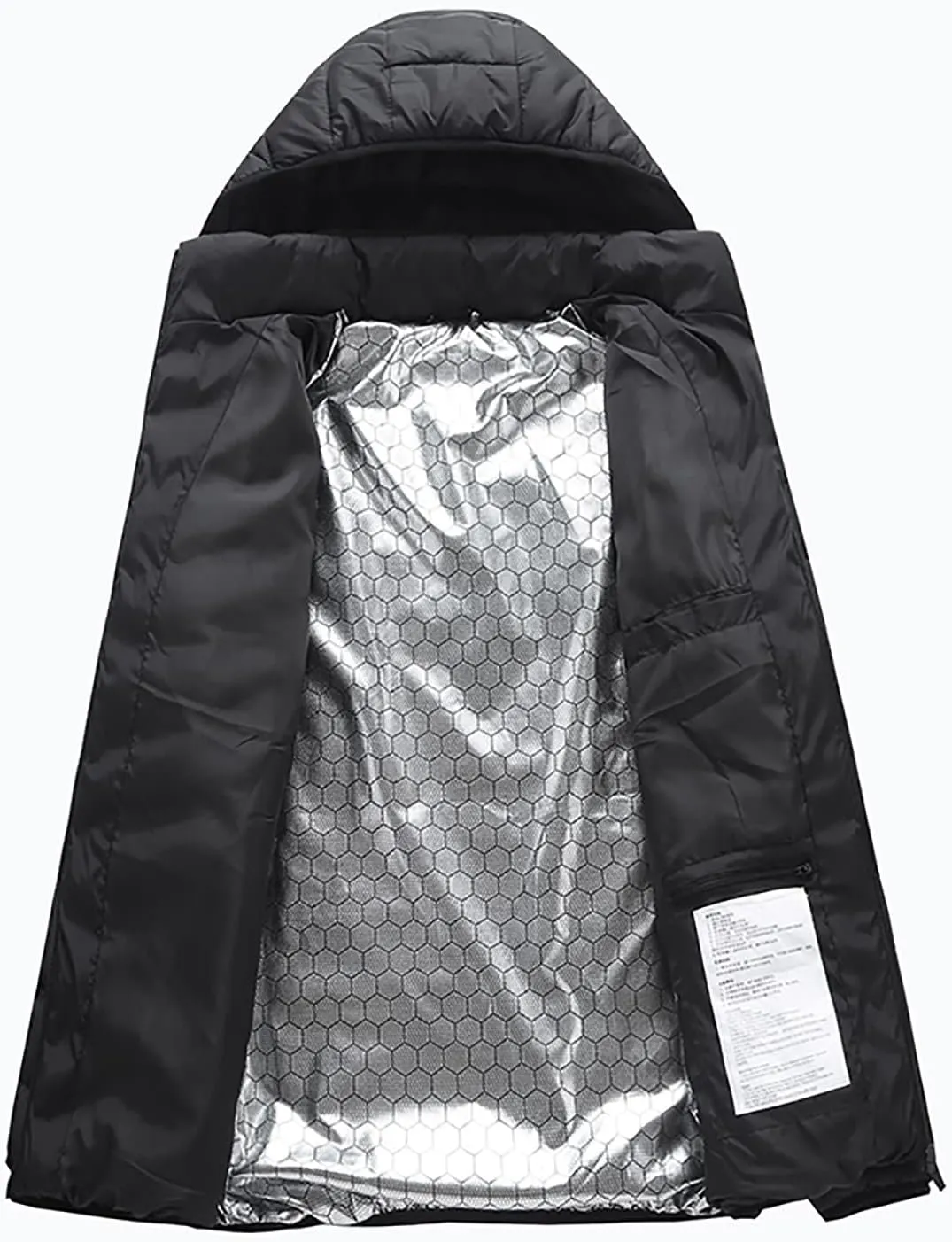 Men's Heated Jacket Lightweight Heating Jackets 2 Areas AI Heating Down Jacket Quilted Long Sleeve Winter Coat