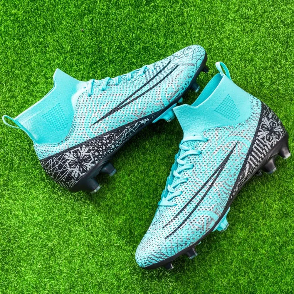 Men's High-Top Cleats Soccer for Football Training - Lightweight Turf Shoes for School - Futsal Shoes for Soccer Game