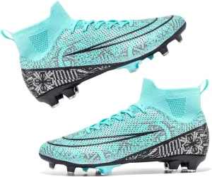 Men's High-Top Cleats Soccer for Football Training - Lightweight Turf Shoes for School - Futsal Shoes for Soccer Game