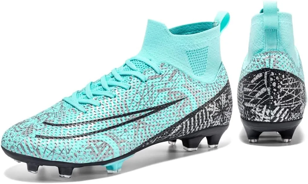 Men's High-Top Cleats Soccer for Football Training - Lightweight Turf Shoes for School - Futsal Shoes for Soccer Game