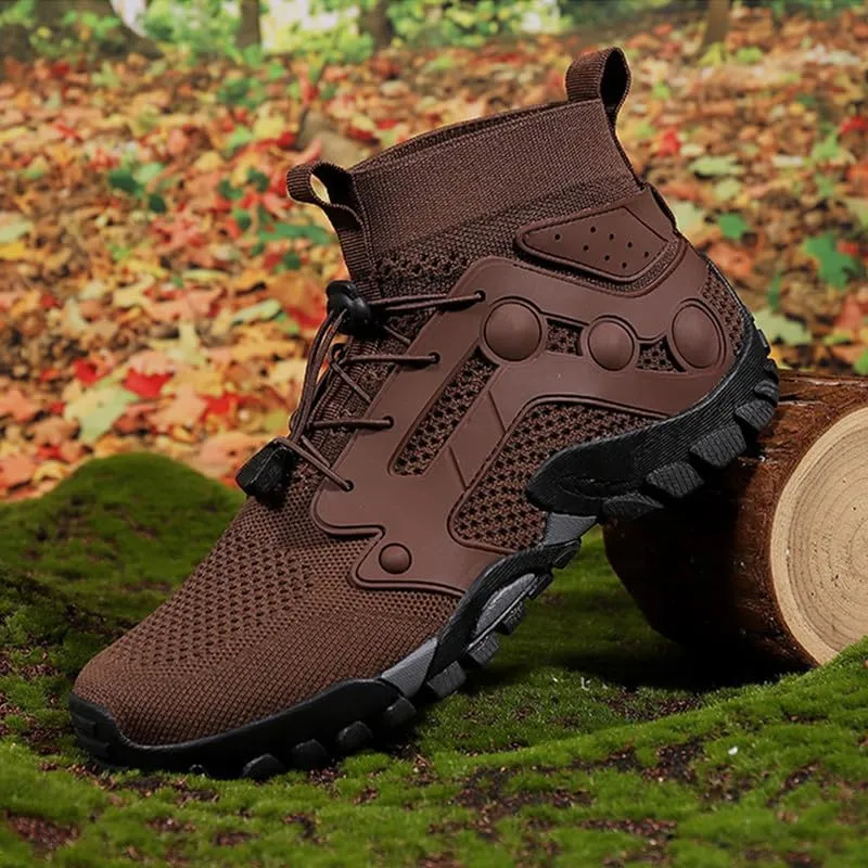 Mens High Top Water Shoes Breathable Hiking Shoes Quick Drying Sports Aqua Barefoot Shoes Non Slip Walking Fishing Shoes