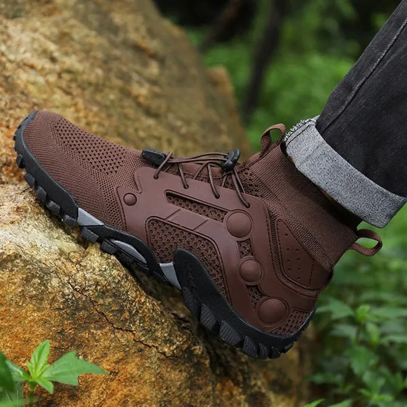 Mens High Top Water Shoes Breathable Hiking Shoes Quick Drying Sports Aqua Barefoot Shoes Non Slip Walking Fishing Shoes