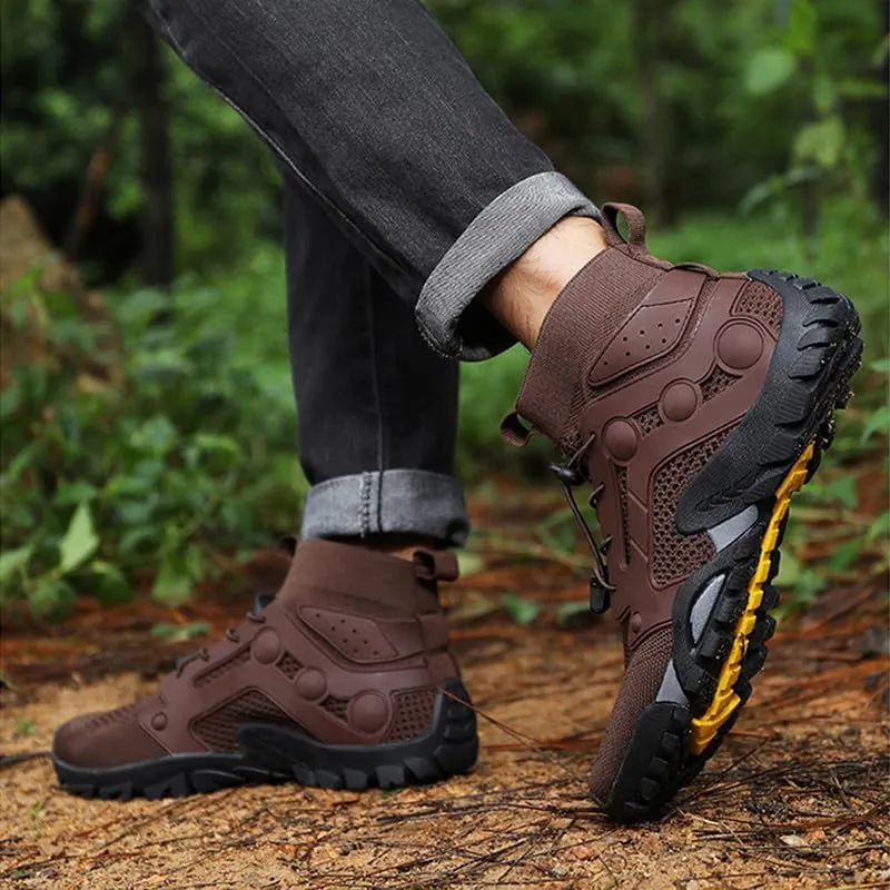 Mens High Top Water Shoes Breathable Hiking Shoes Quick Drying Sports Aqua Barefoot Shoes Non Slip Walking Fishing Shoes