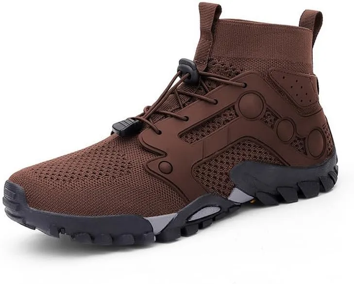 Mens High Top Water Shoes Breathable Hiking Shoes Quick Drying Sports Aqua Barefoot Shoes Non Slip Walking Fishing Shoes