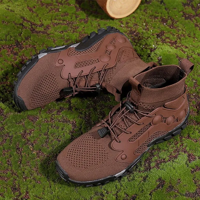 Mens High Top Water Shoes Breathable Hiking Shoes Quick Drying Sports Aqua Barefoot Shoes Non Slip Walking Fishing Shoes