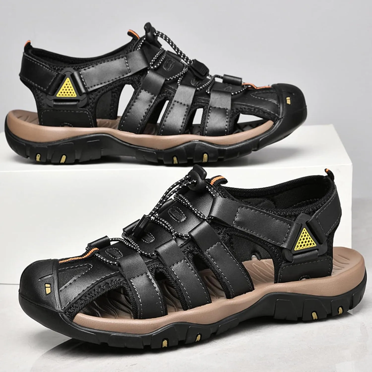 Men's Hiking Sport Sandals, Closed Toe Sport Sandals, Lightweight Trail Walking Casual Sandals Water Shoes