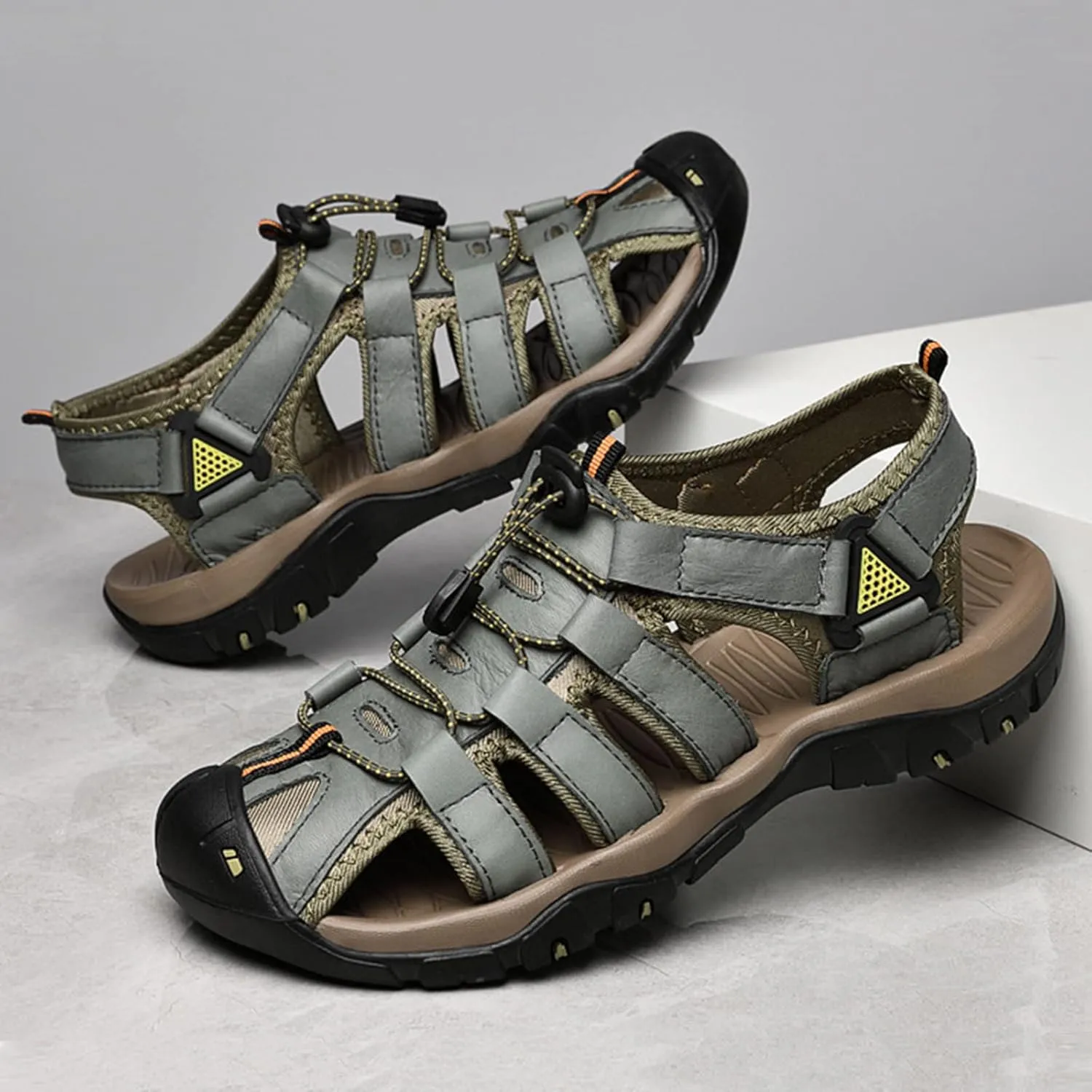 Men's Hiking Sport Sandals, Closed Toe Sport Sandals, Lightweight Trail Walking Casual Sandals Water Shoes