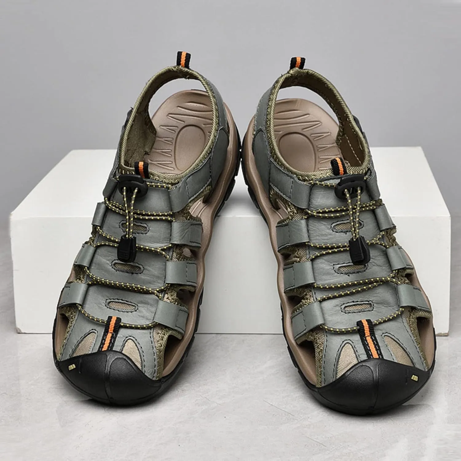 Men's Hiking Sport Sandals, Closed Toe Sport Sandals, Lightweight Trail Walking Casual Sandals Water Shoes