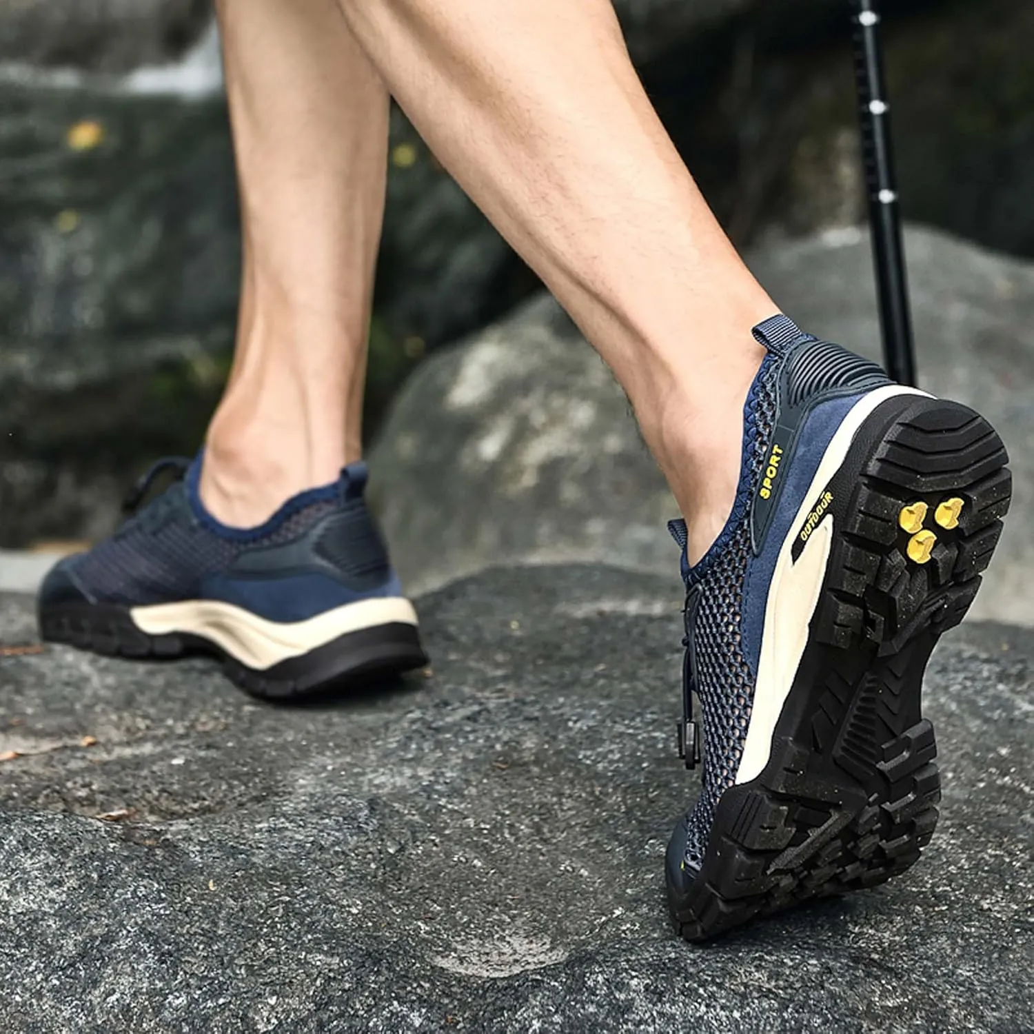 Men's mesh Hiking Sneakers,Lightweight and Breathable Men's mesh Walking Shoes,Barefoot Shoes,Men's Sandals,Non-Slip wear-Resistant,Durable