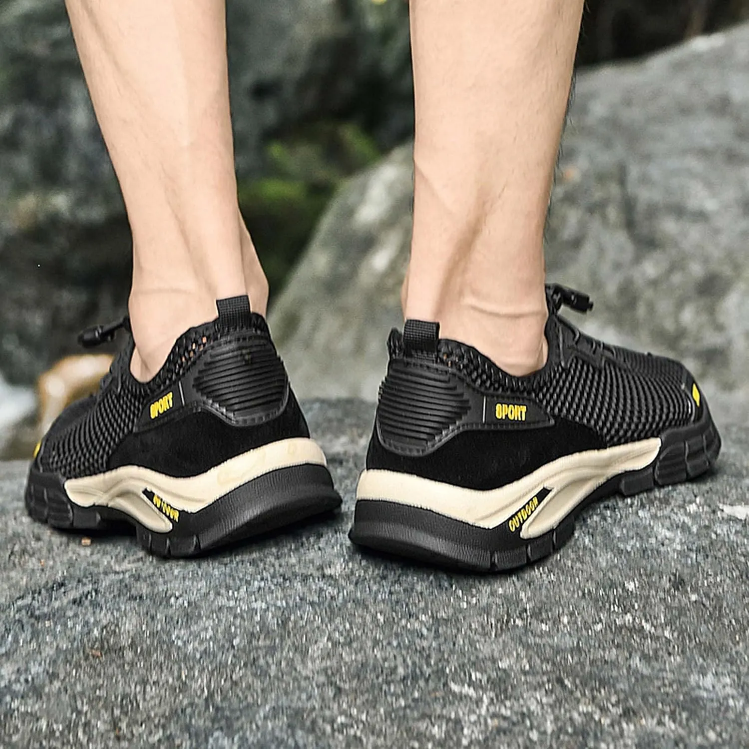 Men's mesh Hiking Sneakers,Lightweight and Breathable Men's mesh Walking Shoes,Barefoot Shoes,Men's Sandals,Non-Slip wear-Resistant,Durable