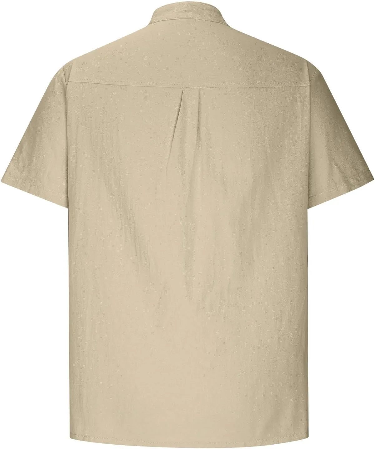 Mens Shirt Cotton Linen Short Sleeve Button Down T Shirts Casual Summer Loose Beach Vacation Shirts Textured Shirts