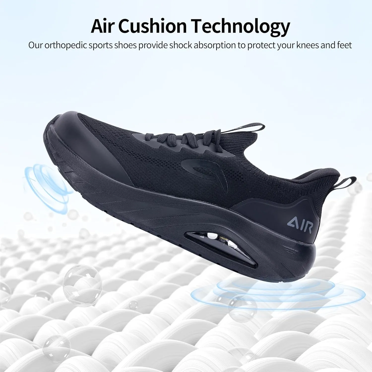 Mens Wide Toe Box Walking Shoes Arch Support Orthotic Slip On Air Tennis Running Sneakers for Plantar Fasciitis Relief US 7-13