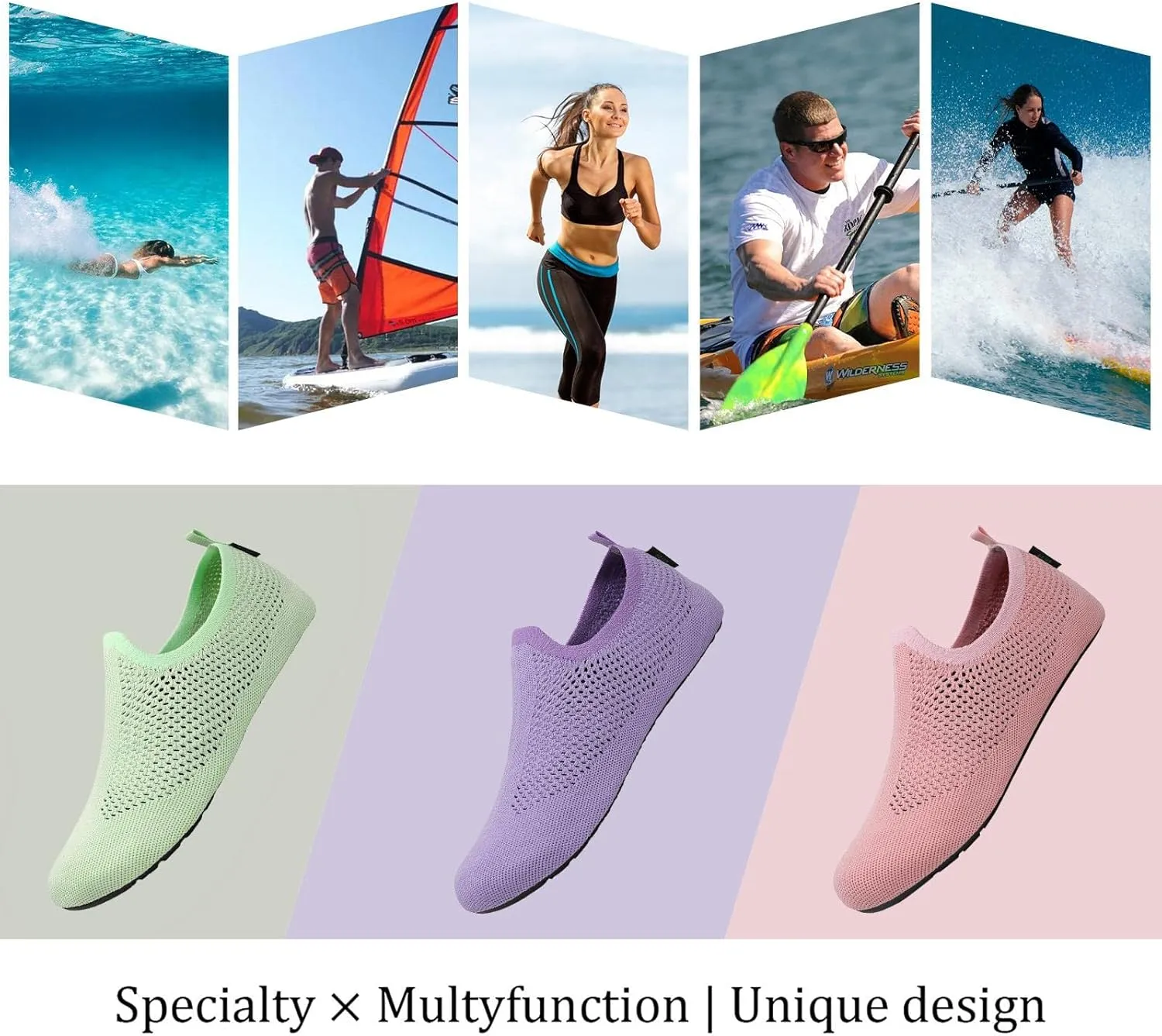 Mens Womens Quick Dry Barefoot Beach Pool Swim Diving Surf Aqua Sports Walking Yoga Water Shoes