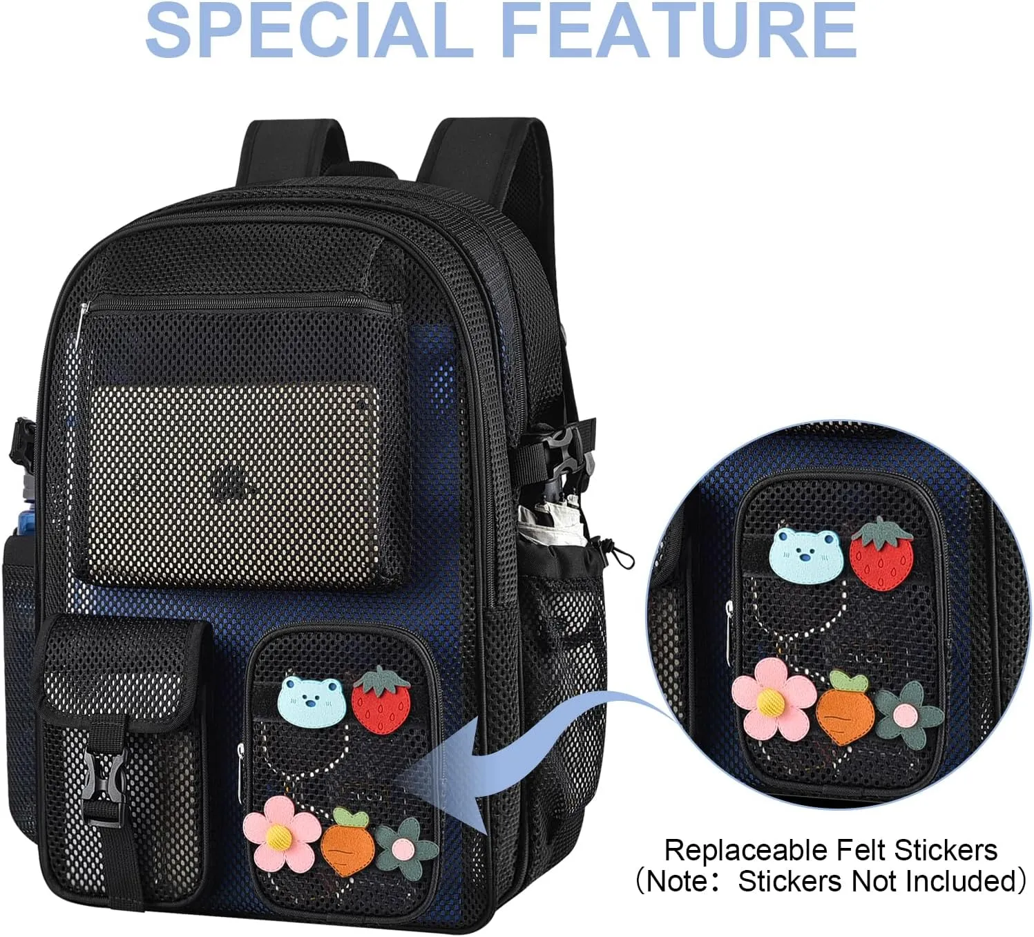 Mesh Backpack for School, 36L Large Heavy Duty Mesh Backpacks for Adults Girls Boys Kids with Inner Laptop Compartment, Mesh Schoolbag for Outdoor Hiking Beach