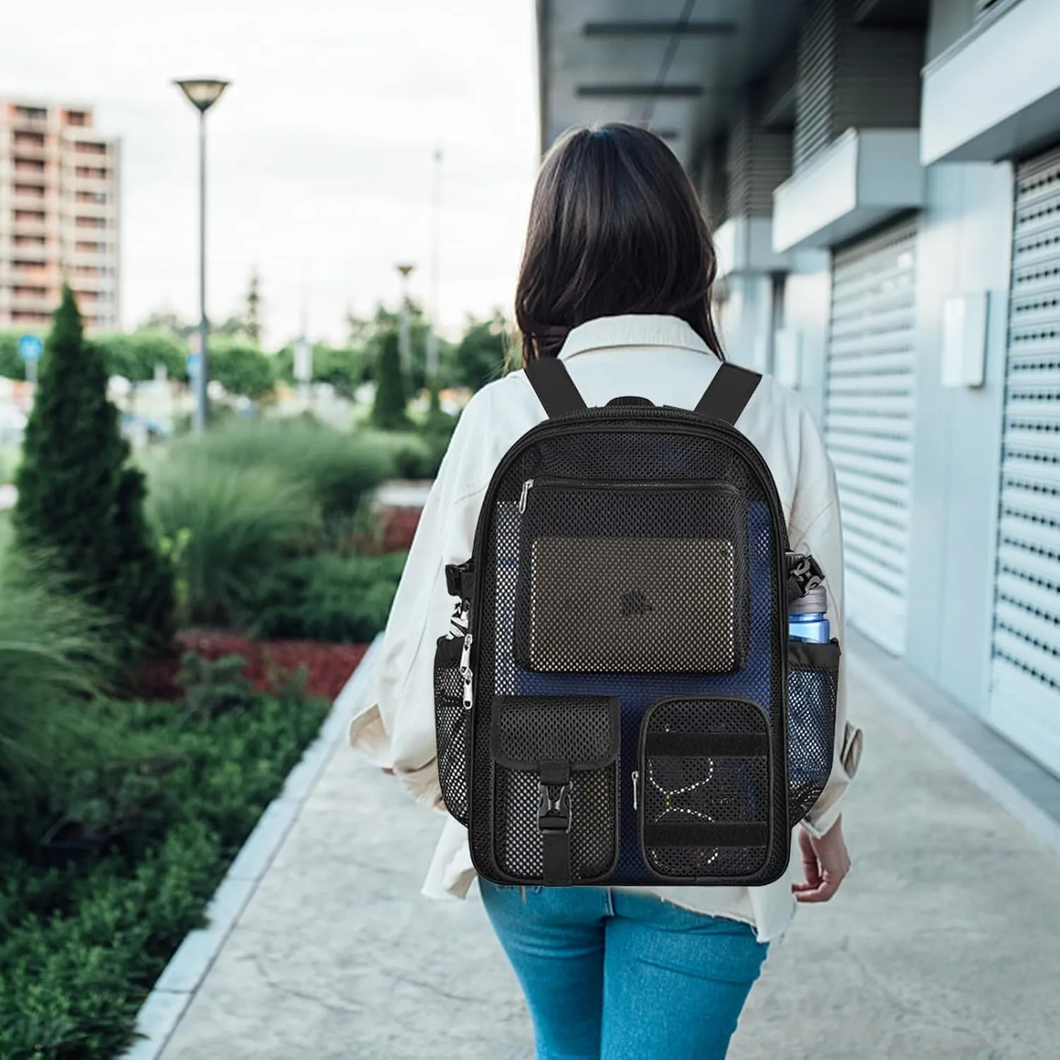 Mesh Backpack for School, 36L Large Heavy Duty Mesh Backpacks for Adults Girls Boys Kids with Inner Laptop Compartment, Mesh Schoolbag for Outdoor Hiking Beach