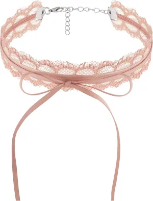Mesh Bow Kawaii Coquette Choker Necklace Jewelry for Women, Simple Y2K Jewelry Gifts for Women Trendy Stuff