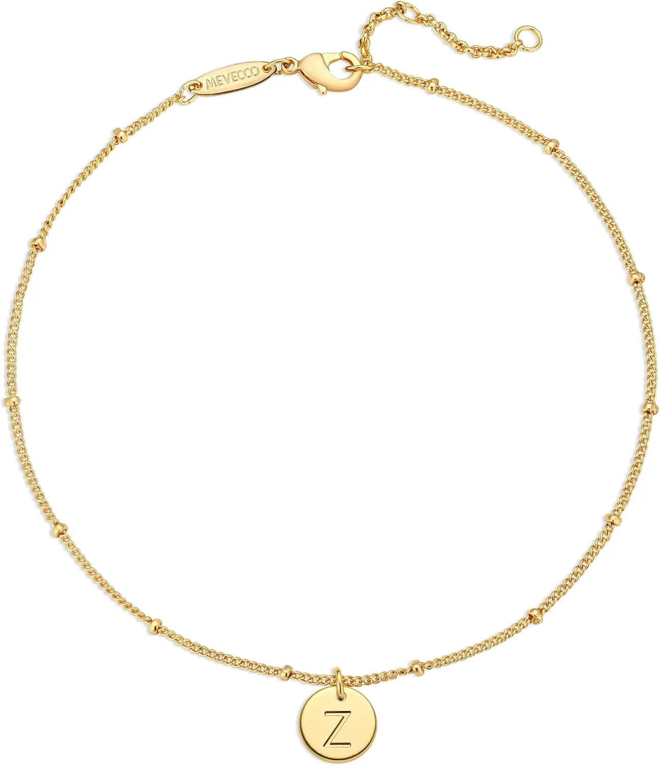MEVECCO Dainty Gold Beaded Anklets for Women Initial Anklet Bracelets Gold Plated Boho Beach Disc Foot Chain Ankle Bracelet for Women Jewelry Gifts